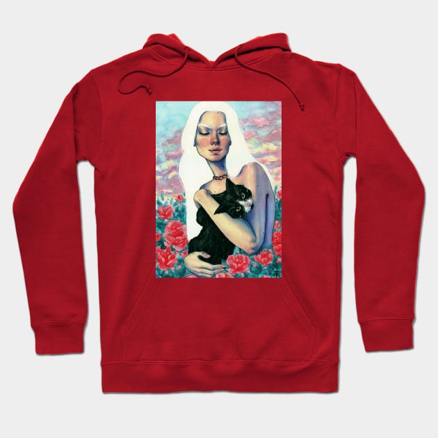 Freyja & Van Gogh en Fólkvanger Hoodie by roselinestephania